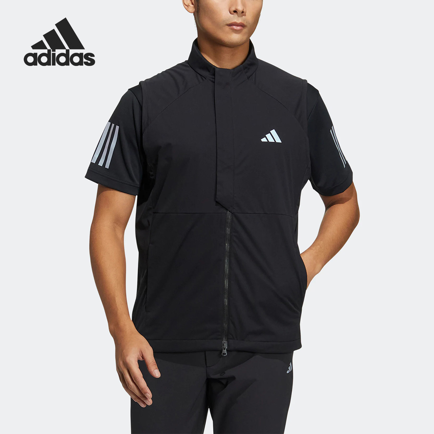 阿迪达斯男子立领运动马甲