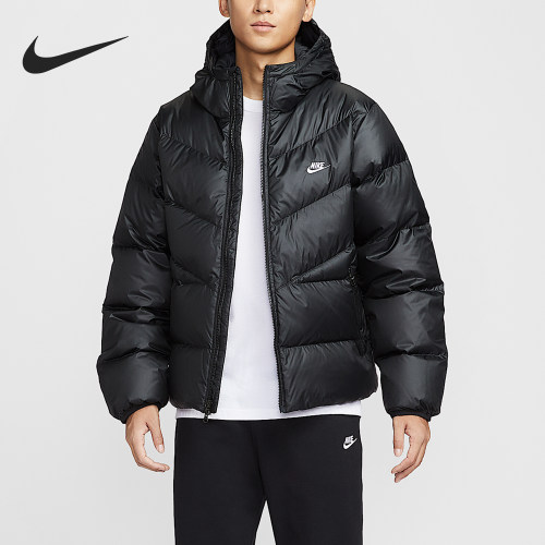 Nike/耐克正品2025男士宽松经典运动防风连帽羽绒服HQ7791-011