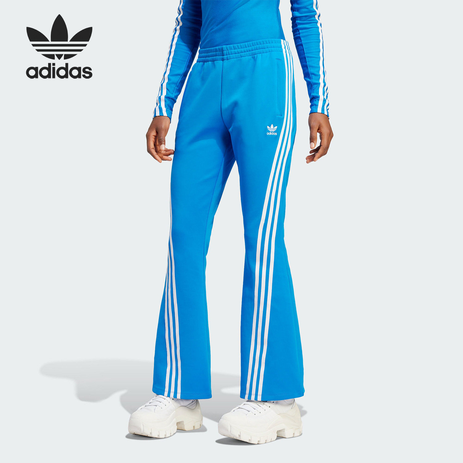 Adidas阿迪达斯正品三叶草系列女透气修身休闲时尚运动长裤IV9326