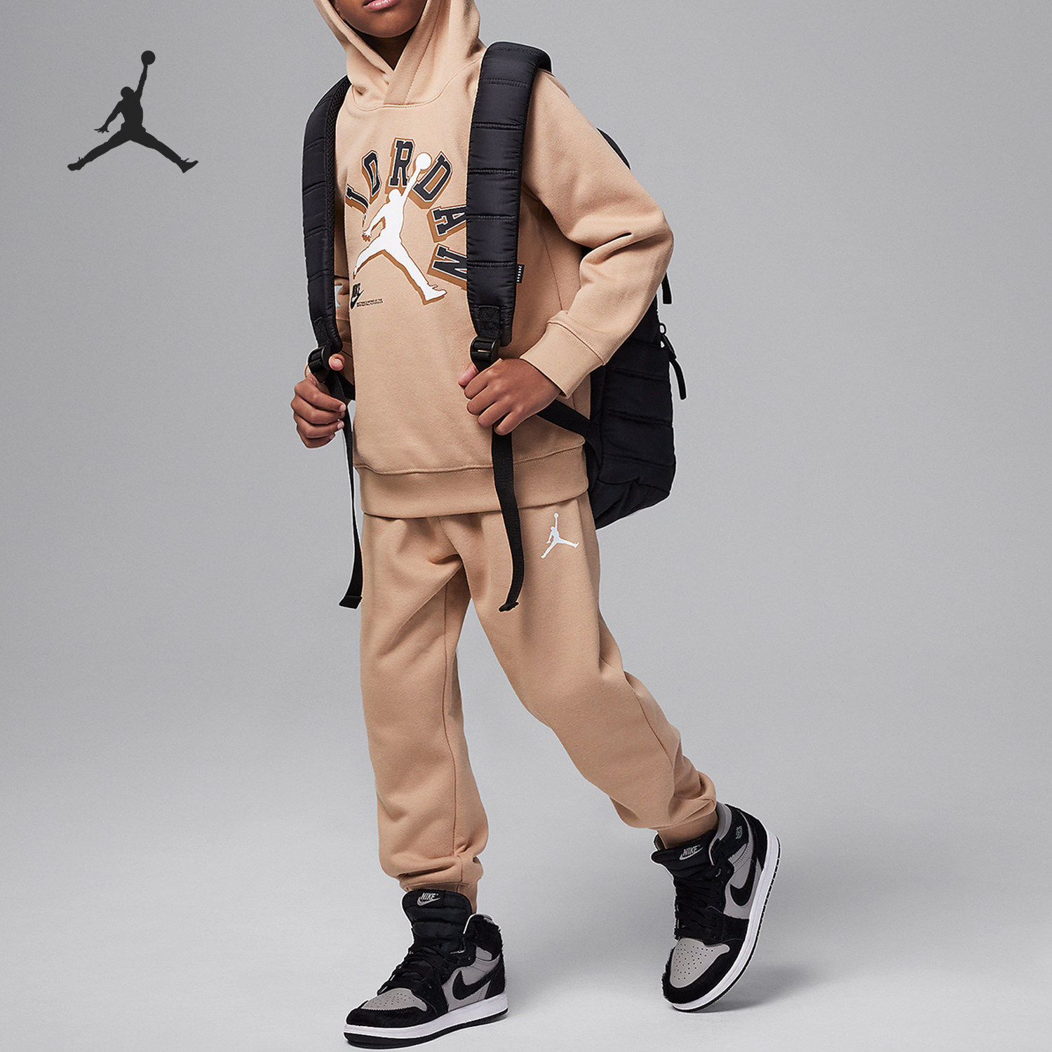 Nike/耐克正品JORDAN小童连帽卫衣束脚长裤套装FZ1779-200