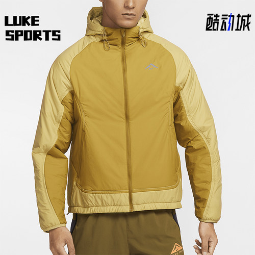 耐克男士运动拼接保暖跑步棉服