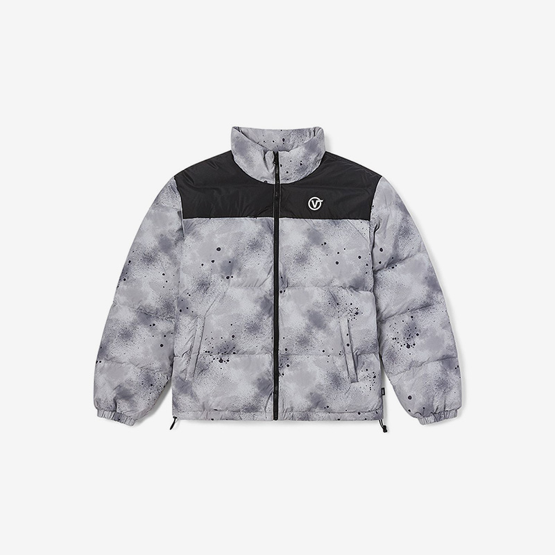 VANS范斯正品冬季新款男子运动保暖印花立领羽绒服外套VN0A7YK1