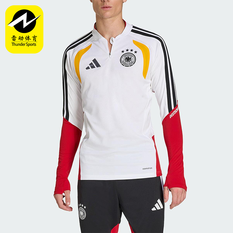 Adidas/阿迪达斯正品2025冬季款男士套头立领拼接足球上衣JZ4582