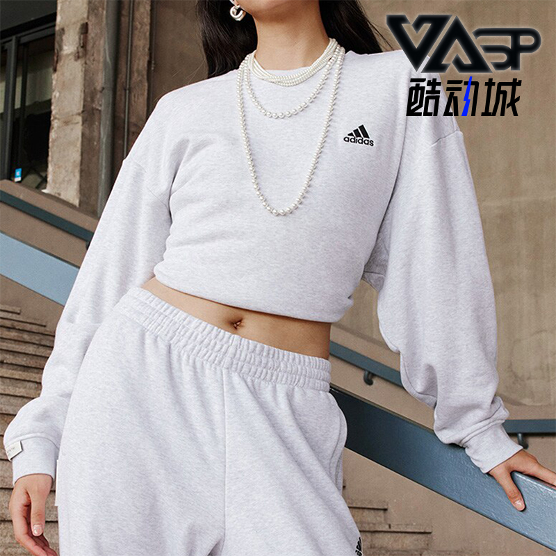 阿迪达斯男女加厚圆领套头衫