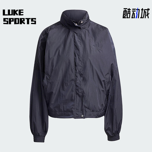 Adidas/阿迪达斯正品三叶草女士梭织立领拉链运动夹克外套JD2583