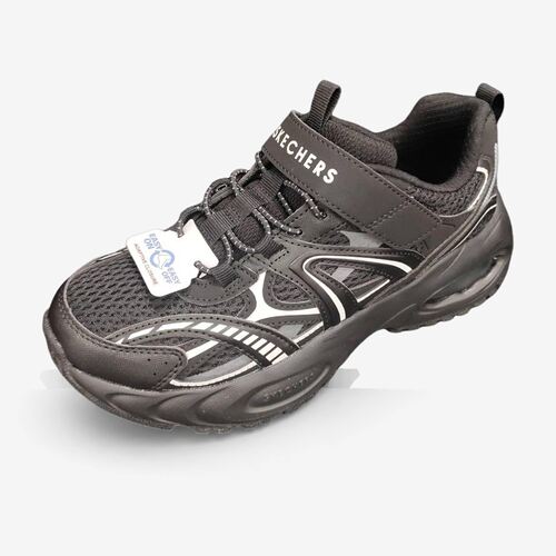 Skechers斯凯奇正品STREET BOYS大童魔术贴时尚老爹鞋417108L-BBK