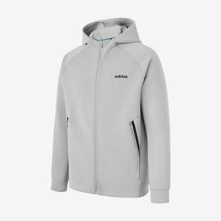 Adidas/阿迪达斯正品简约连帽拉链男口袋经典面料休闲卫衣KC2173