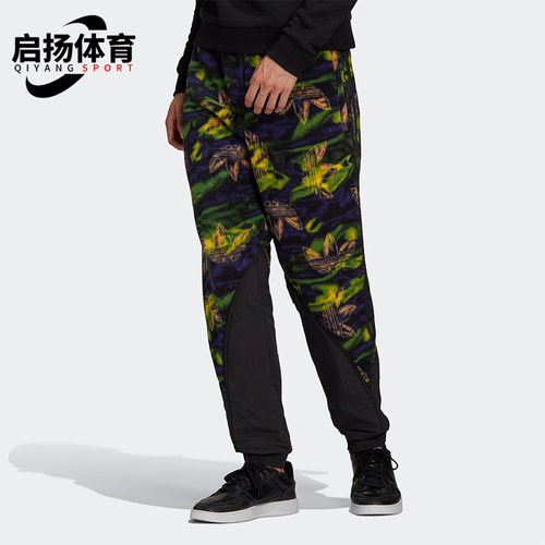 Adidas/阿迪达斯正品三叶草男士运动潮流休闲系带印花长裤GE0800