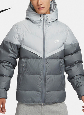 Nike/耐克正品新款男子防风保暖运动连帽羽绒服FB8178-077