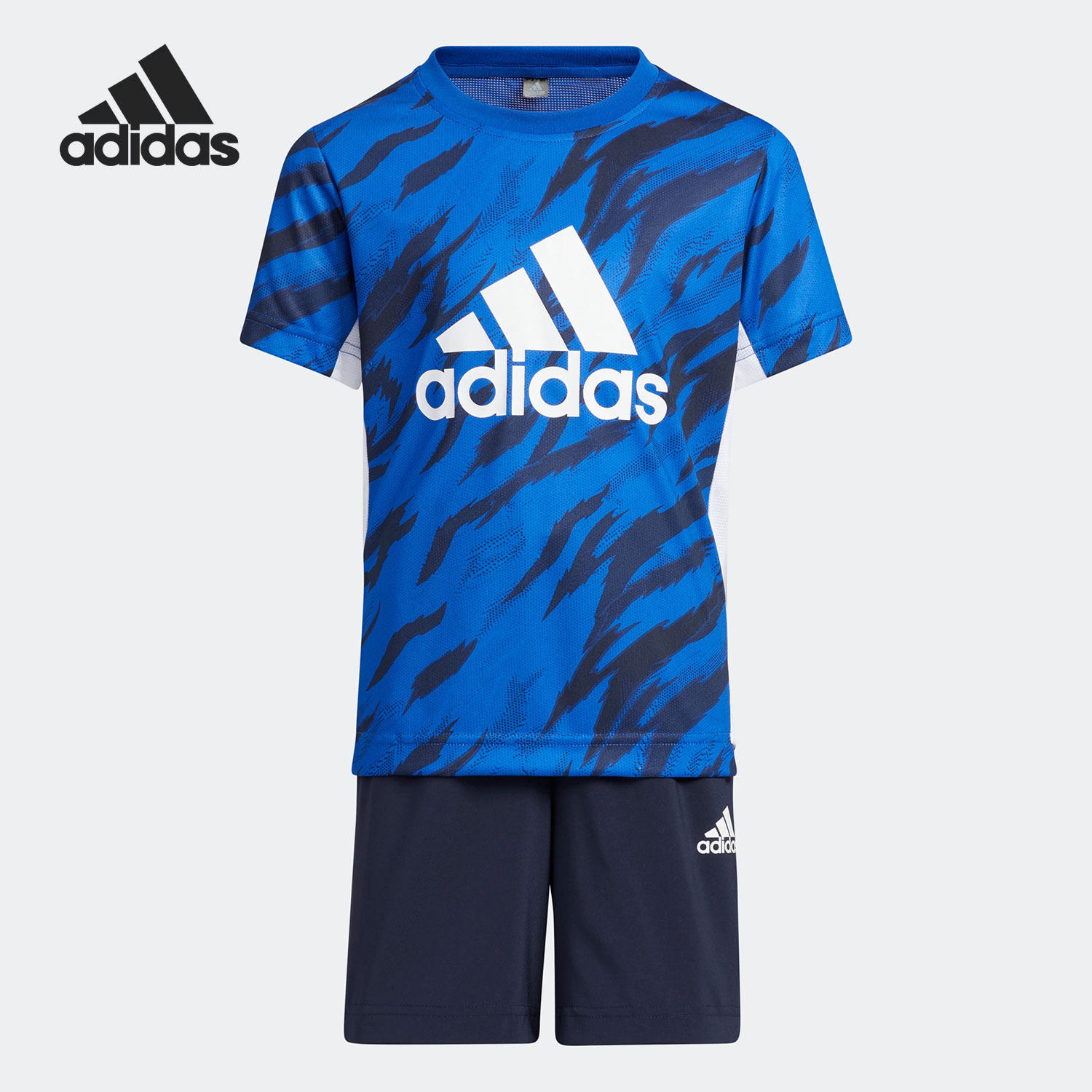 Adidas/阿迪达斯正品夏季新款大童运动短袖短裤套装HT6759