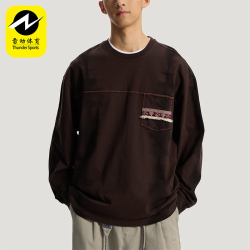 Adidas/阿迪达斯正品三叶草男士复古针织运动宽松长袖T恤KW5672