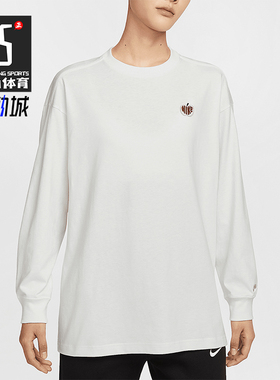 Nike/耐克正品秋季新款女士印花刺绣简约宽松T恤IB1670-133