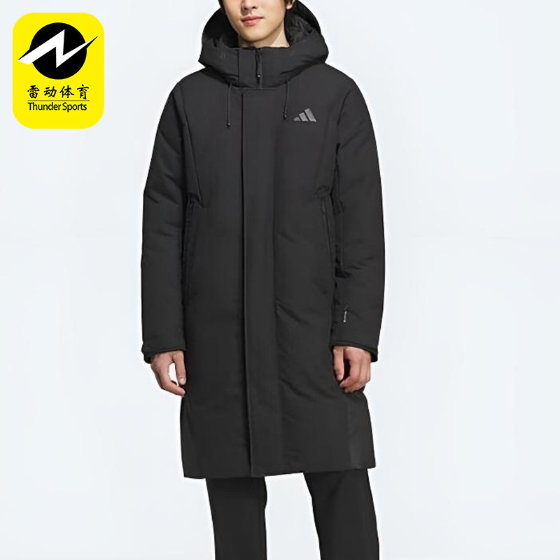 Adidas/阿迪达斯正品冬季男士保暖长款运动连帽经典羽绒服KC2473