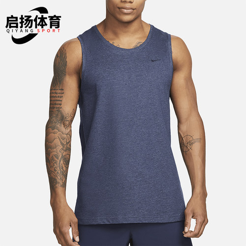 Nike/耐克正品男士合身印花圆领经典运动休闲无袖T恤DV9833-451