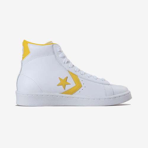 Converse匡威 Pro Leather 男女款白敬亭同款高帮板鞋白黄166812C
