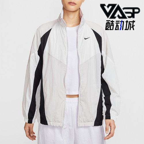 Nike/耐克正品2025女士梭织宽松休闲拼接透气立领外套HV4030-078