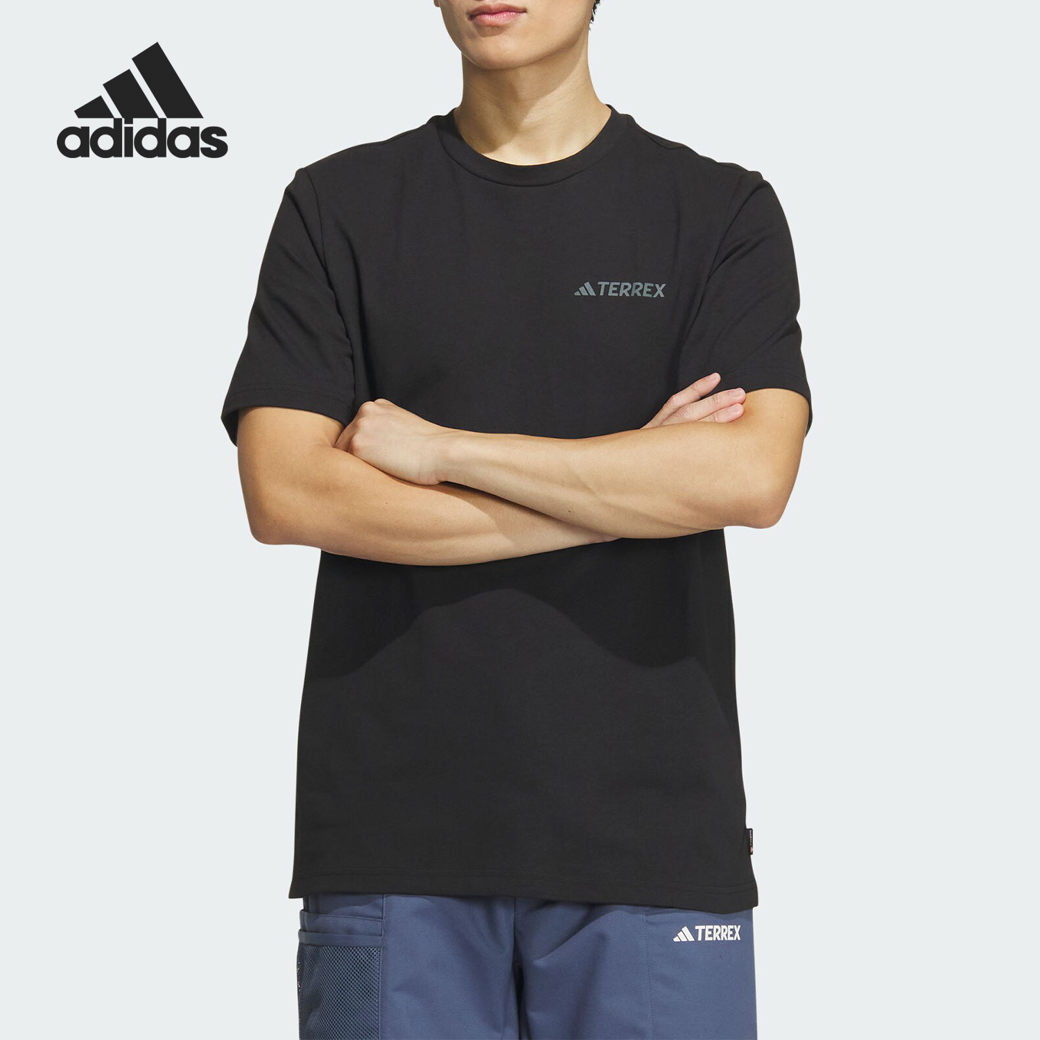 Adidas/阿迪达斯官方正品TERREX男士户外运动短袖圆领T恤IS0282