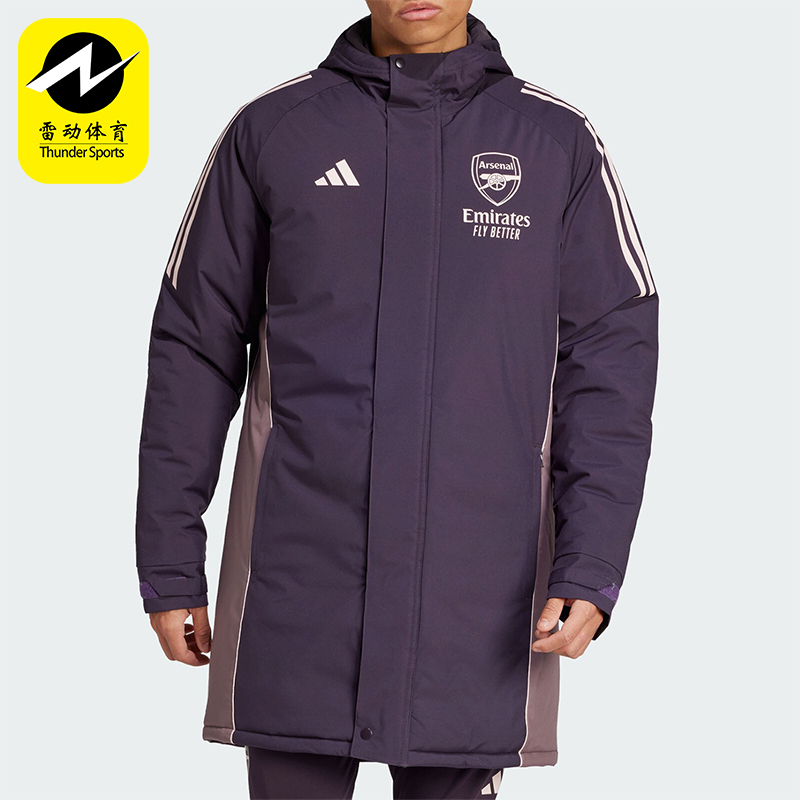 阿迪达斯男士拼接保暖宽松棉服