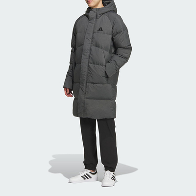 Adidas/阿迪达斯正品冬季男女防风连帽保暖运动长款羽绒服KQ5516