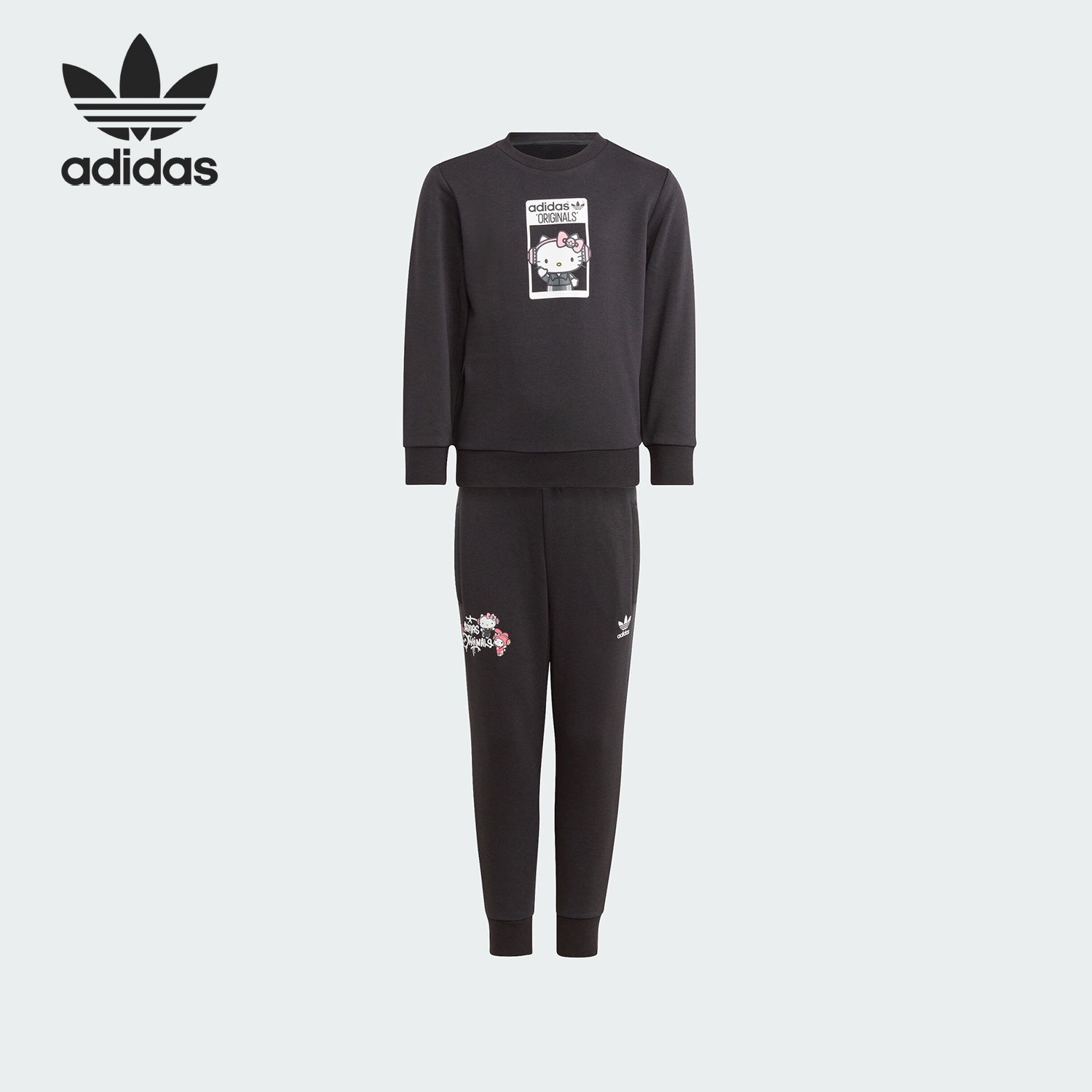 Adidas/阿迪达斯正品HELLO KITTY联名小童运动长袖套装IR6791