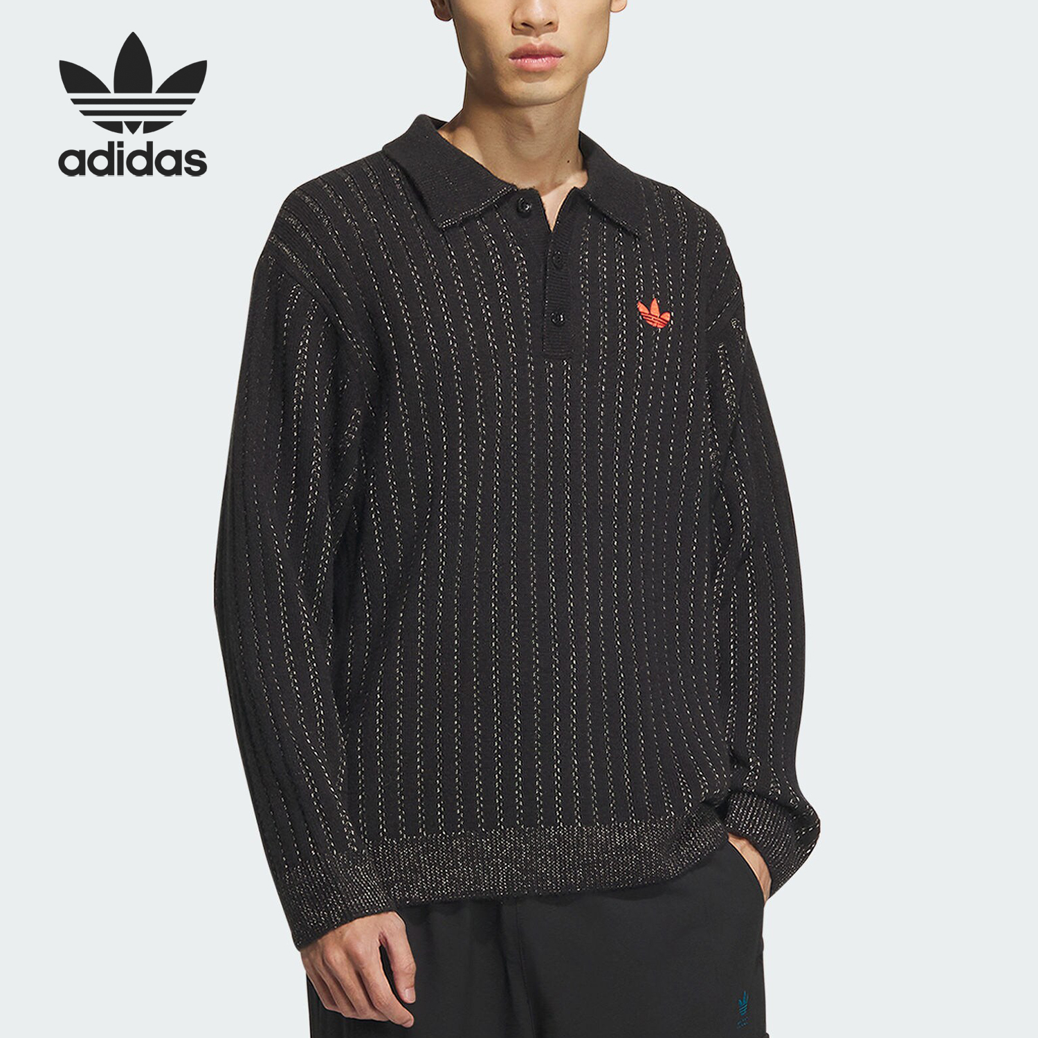 阿迪达斯男女POLO领毛衣