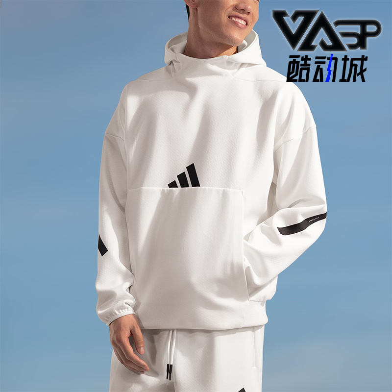 阿迪达斯男士保暖连帽卫衣