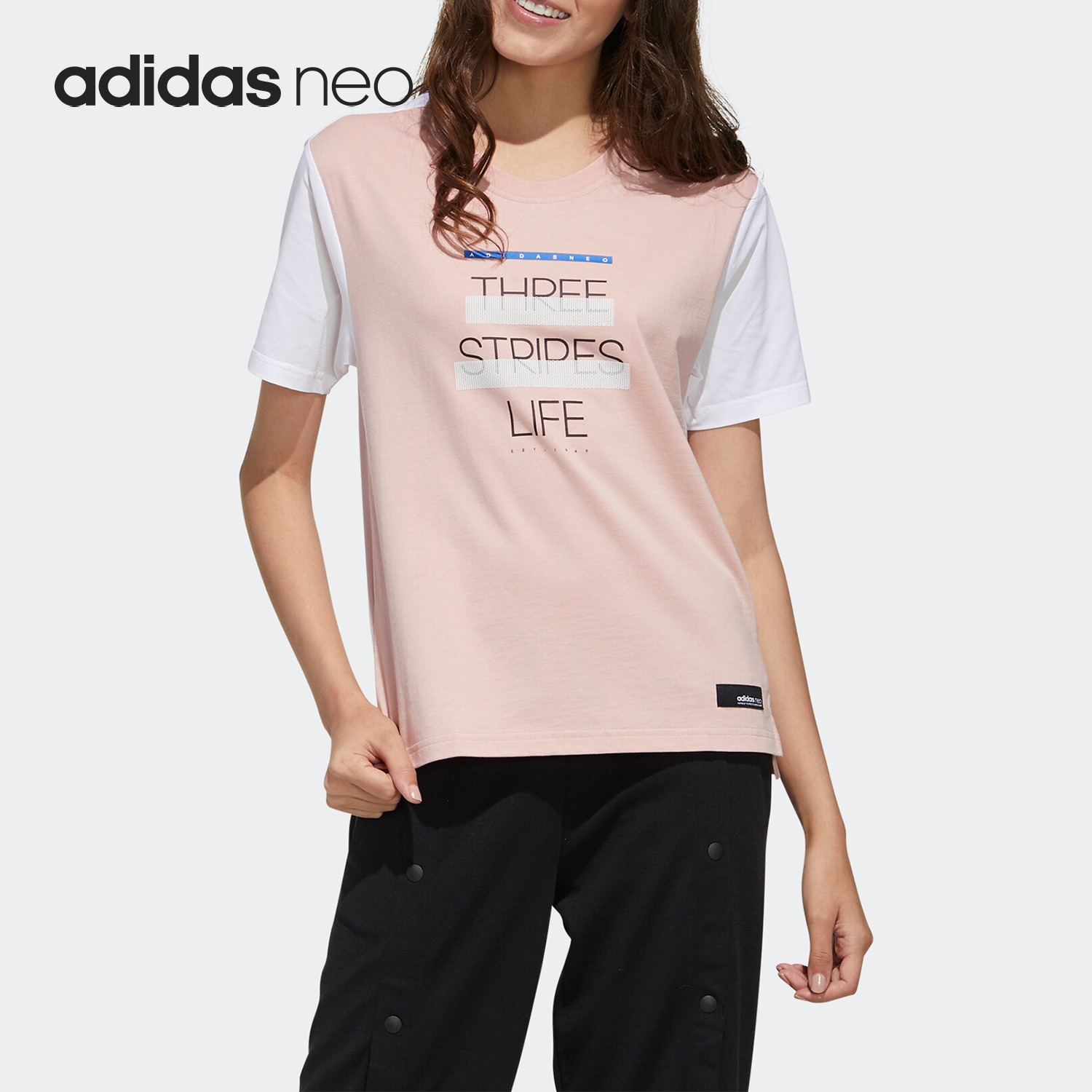 Adidas/阿迪达斯正品neo夏W SS TEE 2女子运动短袖T恤FN6551