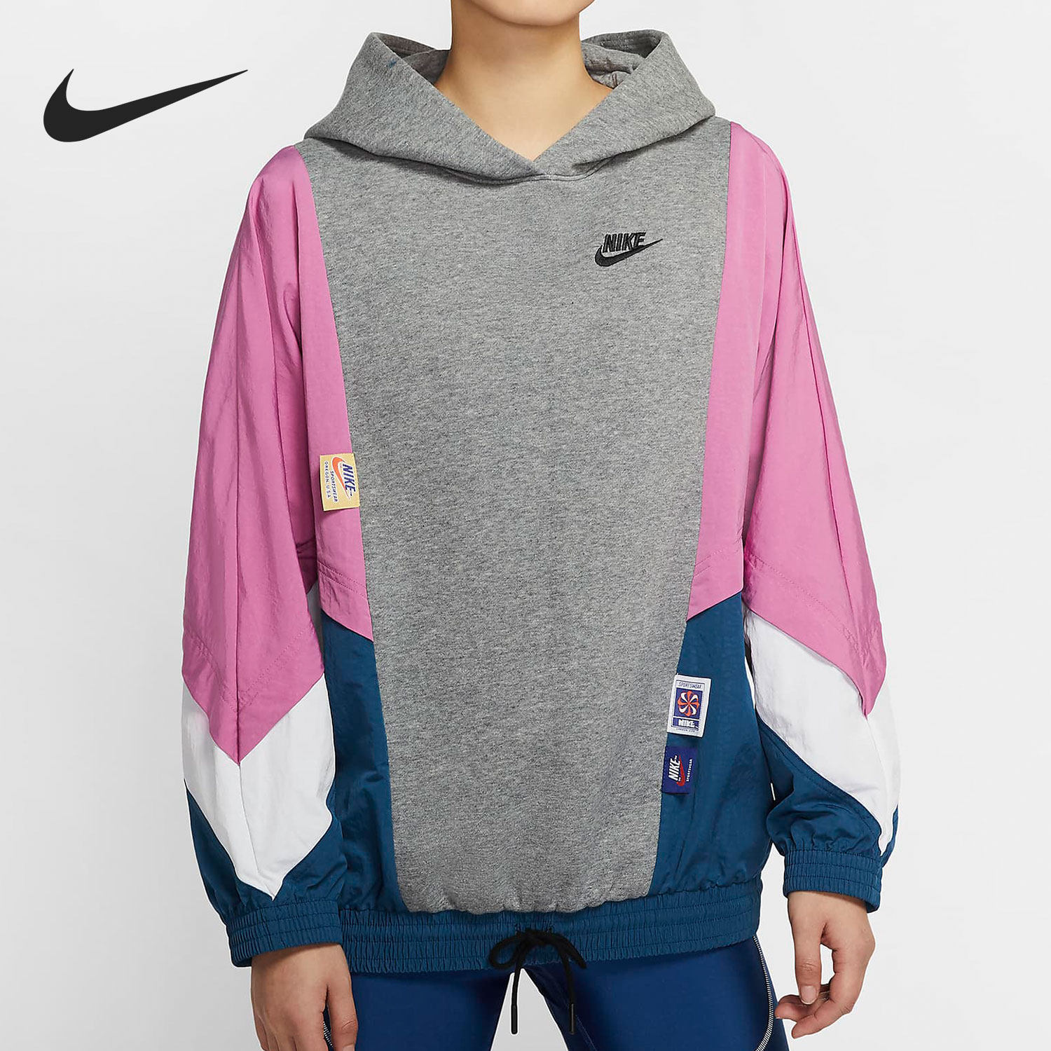 Nike/耐克正品女子运动服当季新款保暖连帽宽松套头衫 DB3847-091,运动服/休闲服装,运动卫衣/套头衫,淘宝优惠券,粉丝福利购,淘宝优惠卷