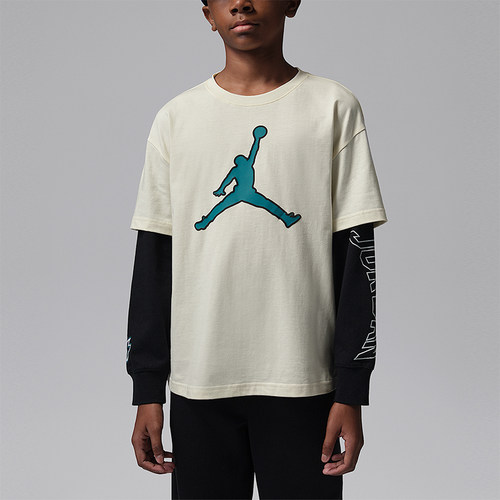 Nike/耐克正品JORDAN大童套头圆领耐穿假两件长袖上衣IU5372-133