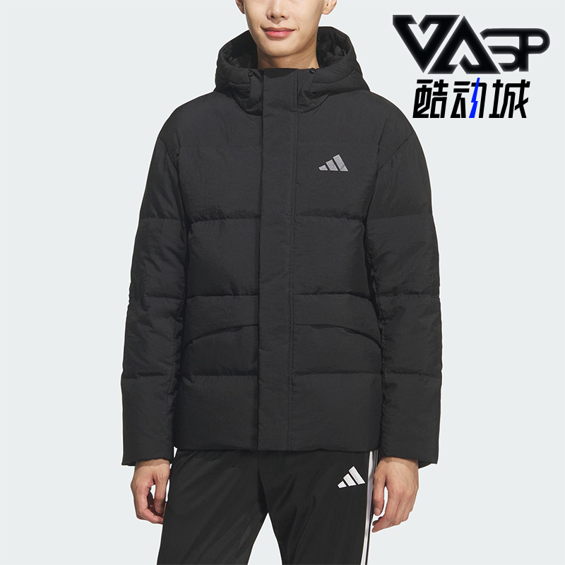 Adidas/阿迪达斯正品LINEAR男士休闲连帽运动耐穿羽绒服KQ5519