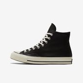 复古高帮帆布鞋 男女同款 千鸟格板鞋 Converse匡威 极夜黑 173129C