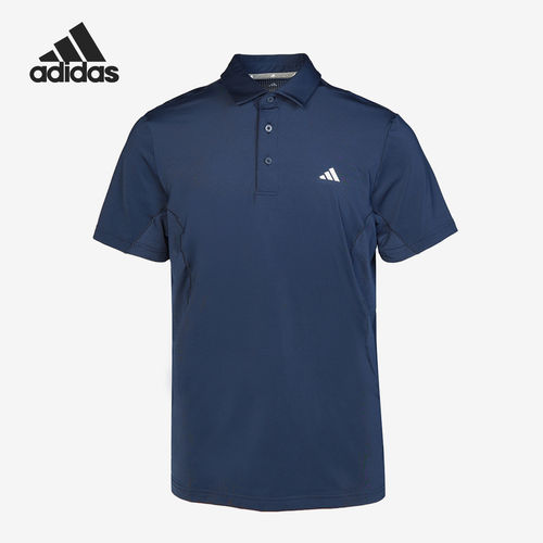 Adidas/阿迪达斯官方正品新款男女蓝色清爽休闲短袖POLO衫KD7246