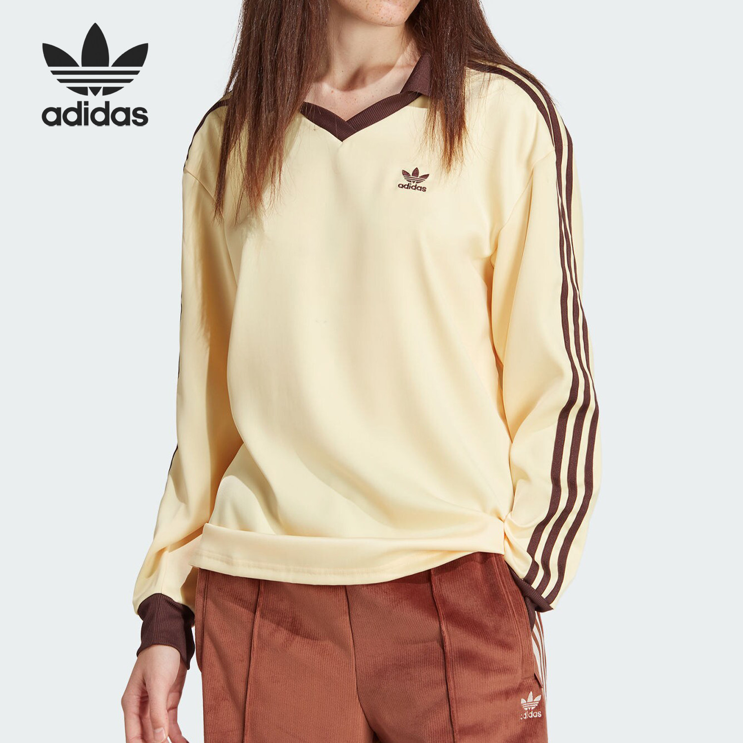 阿迪達斯女士寬松長袖球衣上衣