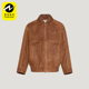翻领复古宽松休闲皮革夹克KV5939 三叶草男士 Adidas 阿迪达斯正品