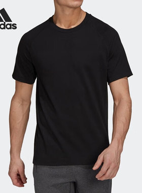Adidas/阿迪达斯正品夏季新款男子运动训练宽松短袖T恤HJ9901