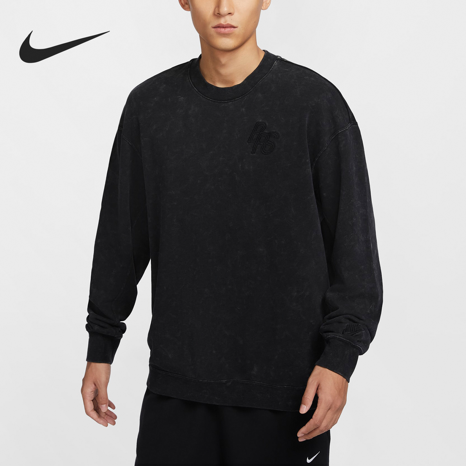 Nike/耐克正品2024新款男士透气宽松圆领套头卫衣HQ6037-010