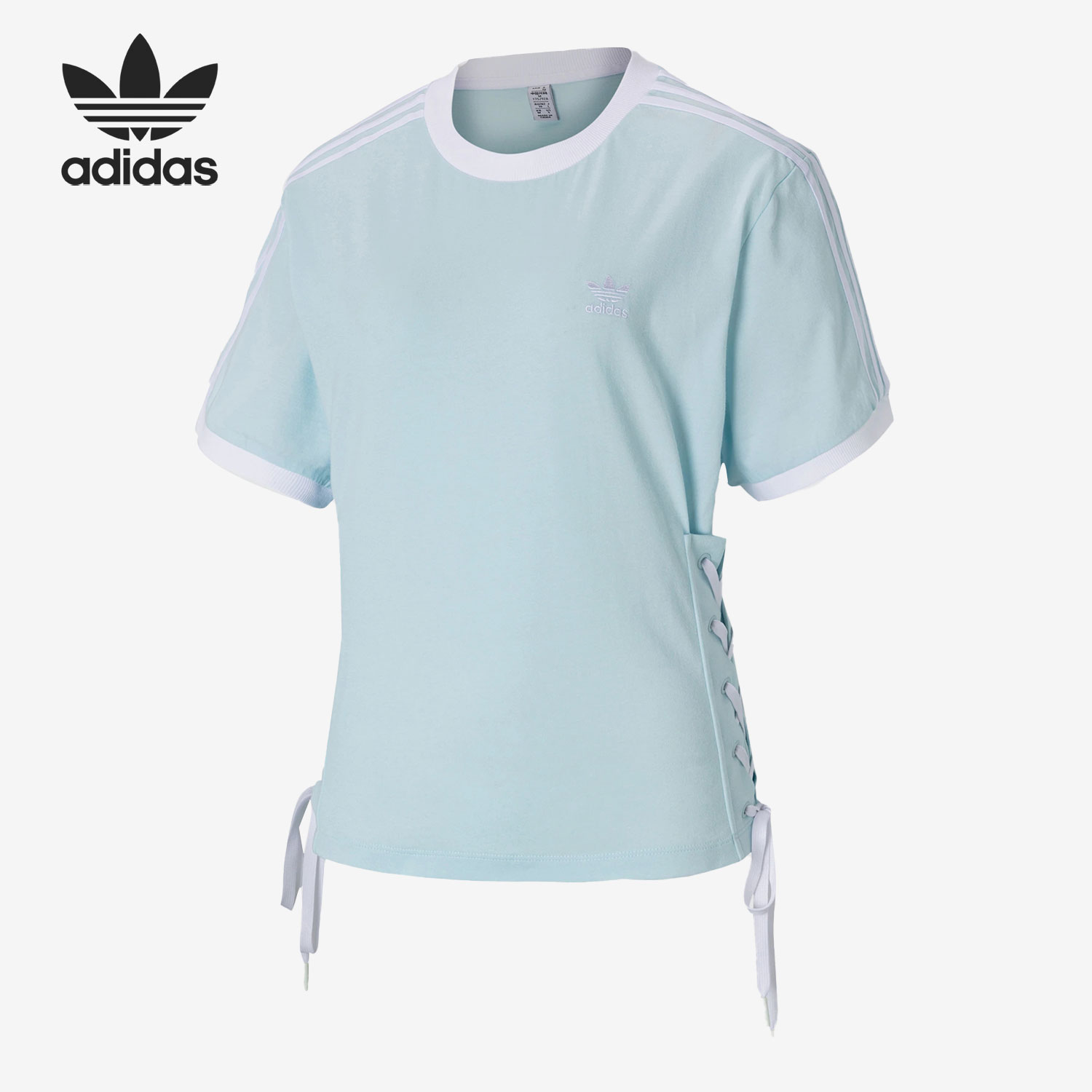 Adidas/阿迪达斯官方正品三叶草LACED TEE 女子运动短袖T恤HK5063 运动服/休闲服装 运动T恤 原图主图