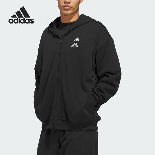 Adidas/阿迪达斯官方正品当季款男女连帽针织篮球外套KF3243