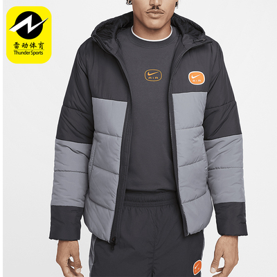 耐克男士运动保暖连帽休闲棉服
