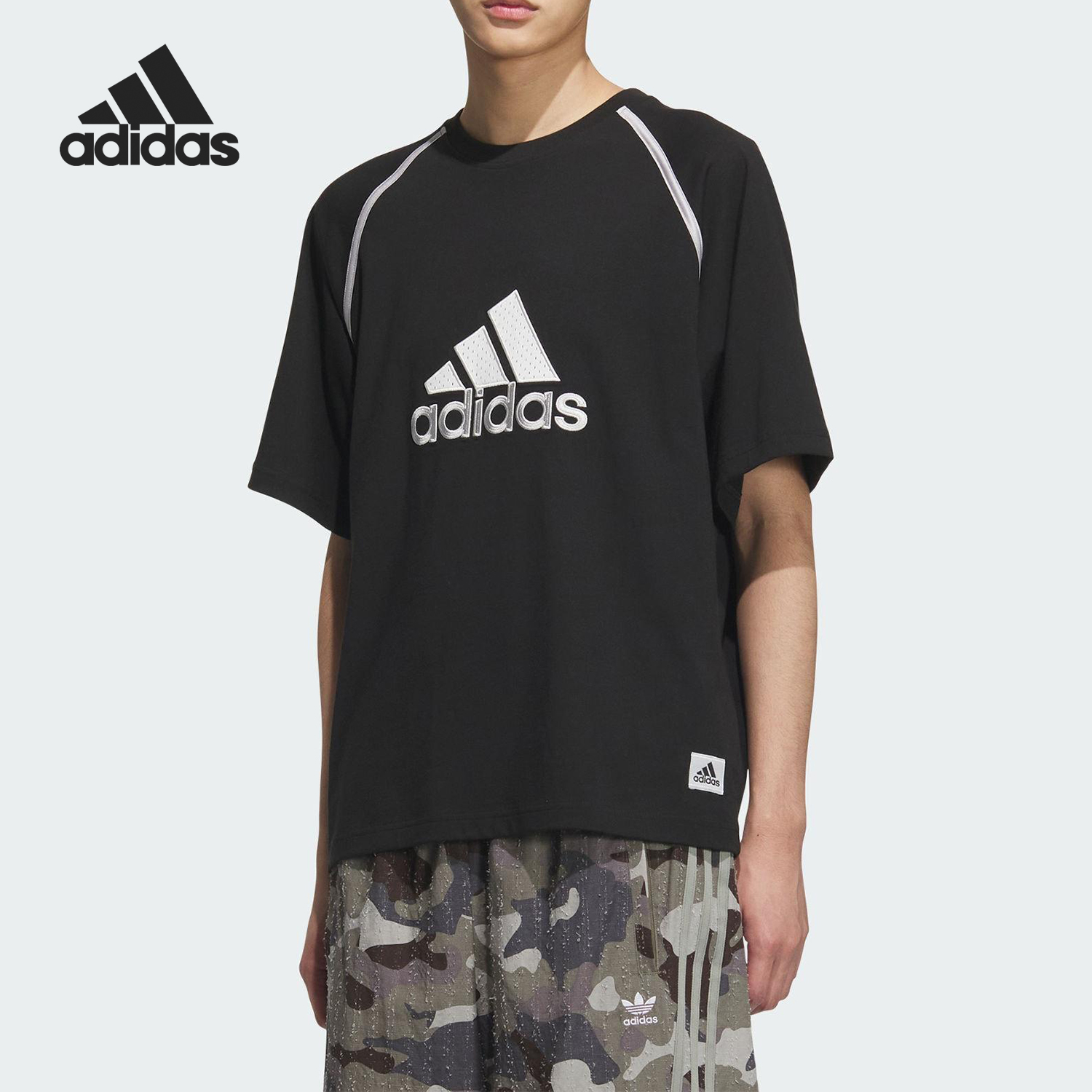 Adidas/阿迪达斯官方正品BADGE T-SHIRT男士针织圆领短袖KC3861