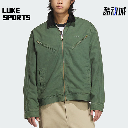 阿迪达斯男女翻领保暖运动棉服