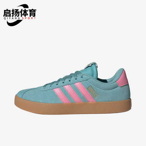 Adidas/阿迪达斯正品VLCOURT3.0新款女经典蓝粉色德训鞋IH6518