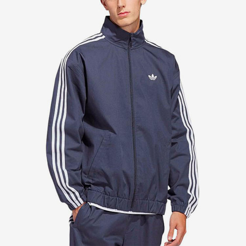 Adidas/阿迪达斯正品三叶草男蓝色夹克经典条纹夹克外套KS8221