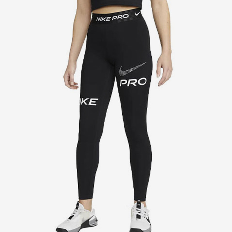 Nike/耐克正品运动女士字母印花高腰修身打底裤DX0080-010