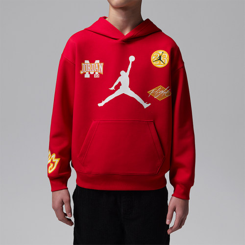 Nike/耐克正品JORDAN大童耐穿潮流休闲连帽针织套头衫IU5377-687