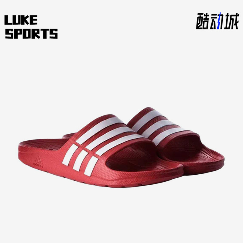 Adidas/阿迪达斯正品新款男女红白色轻便经典运动风拖鞋G15886