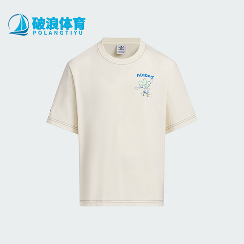 阿迪达斯大童印花短袖T恤