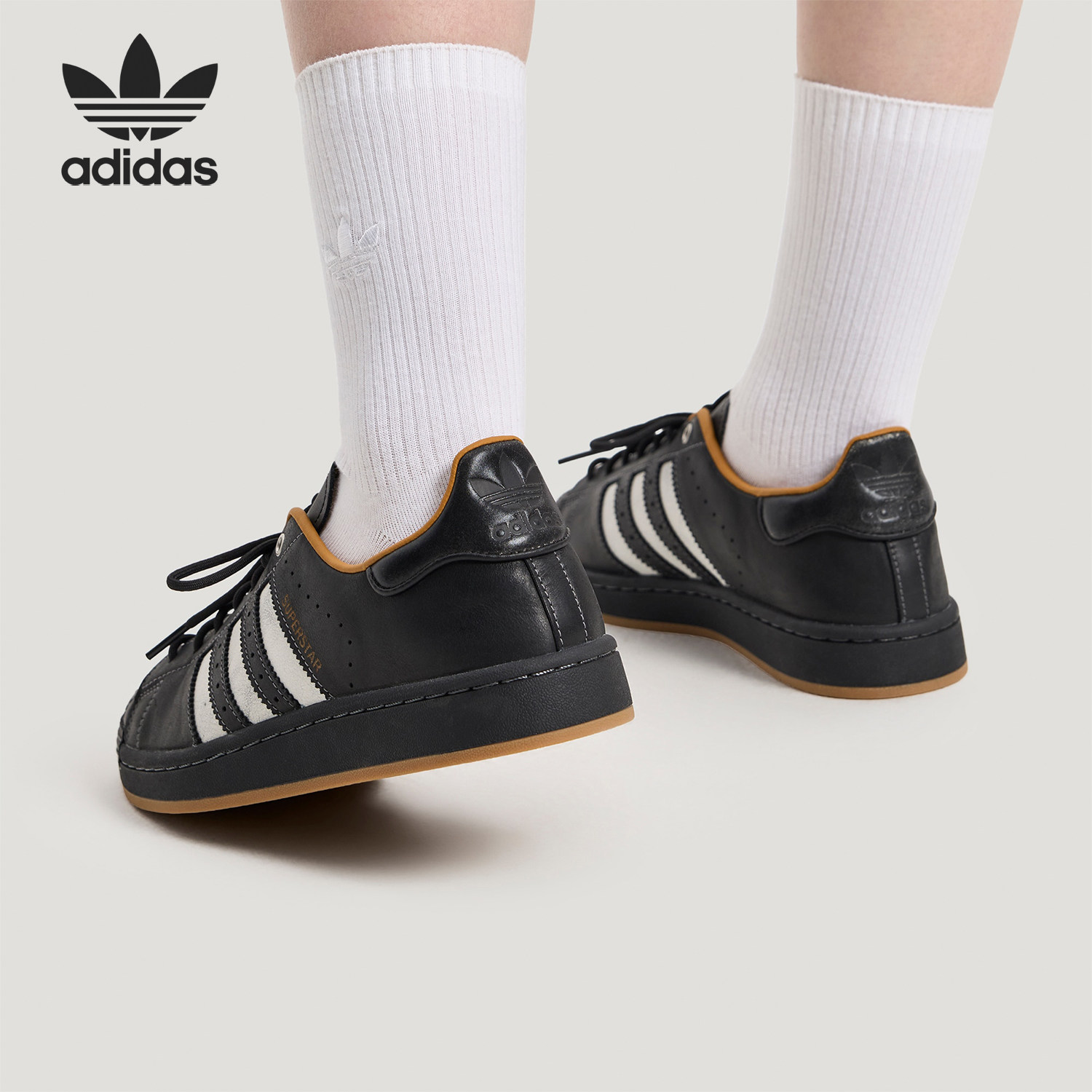 Adidas/阿迪达斯官方正品三叶草男女低帮系带耐磨日常板鞋KI6590 - 实物图