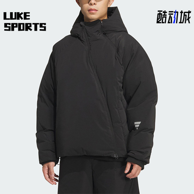 Adidas/阿迪达斯正品2025秋季款男士日常保暖连帽羽绒服KC2576