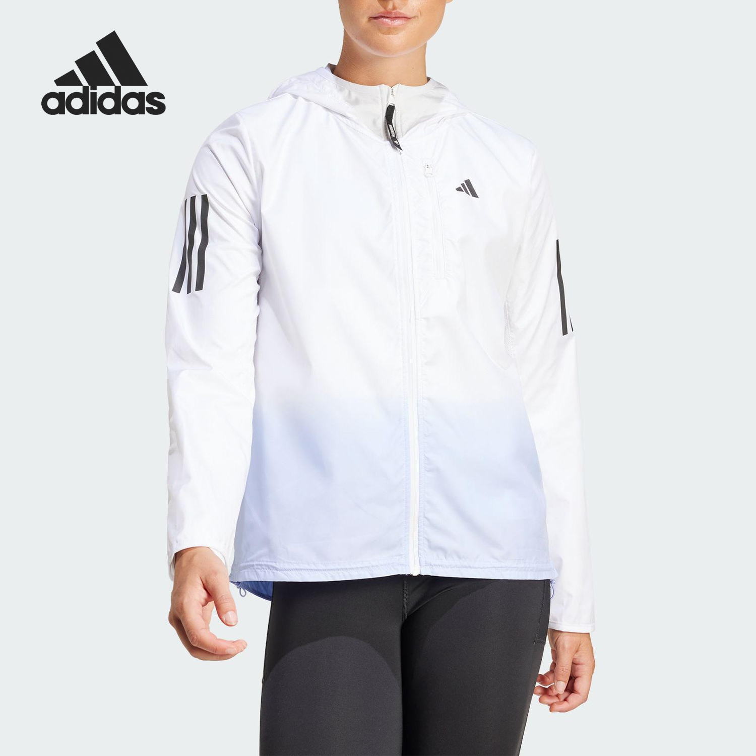 Adidas/阿迪达斯官方正品新款女士跑步渐变运动连帽外套JC9895